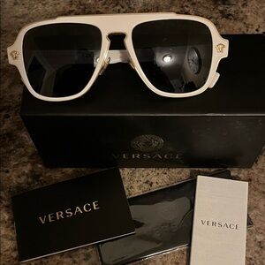 Versace Black and White Men's Sunglasses